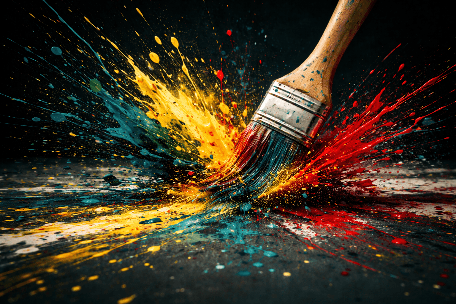 Artistic brush splash background